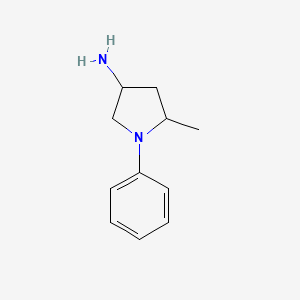 molecular formula C11H16N2 B1423328 5-Methyl-1-phenylpyrrolidin-3-amine CAS No. 1354962-45-0
