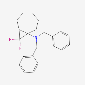 molecular formula C22H25F2N B14233306 N,N-Dibenzyl-8,8-difluorobicyclo[5.1.0]octan-1-amine CAS No. 823178-52-5