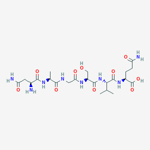 molecular formula C22H38N8O10 B14233316 L-Asparaginyl-L-alanylglycyl-L-seryl-L-valyl-L-glutamine CAS No. 574749-85-2