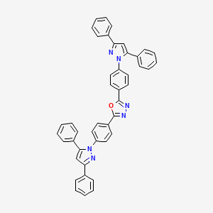 molecular formula C44H30N6O B14233337 2,5-Bis[4-(3,5-diphenyl-1H-pyrazol-1-yl)phenyl]-1,3,4-oxadiazole CAS No. 796884-21-4