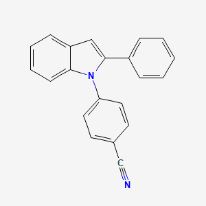 molecular formula C21H14N2 B14233371 Benzonitrile, 4-(2-phenyl-1H-indol-1-yl)- CAS No. 741709-22-8