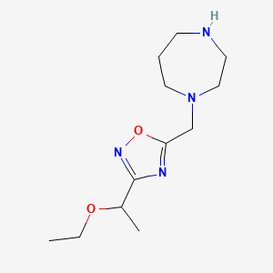 molecular formula C12H22N4O2 B1423346 1-{[3-(1-Ethoxyethyl)-1,2,4-oxadiazol-5-yl]methyl}-1,4-diazepane CAS No. 1354959-15-1