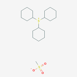 molecular formula C19H36O3S2 B14233494 Tricyclohexylsulfanium methanesulfonate CAS No. 481071-77-6