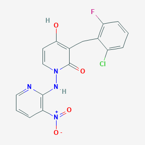 3-(2-chloro-6-fluorobenzyl)-4-hydroxy-1-[(3-nitro-2-pyridinyl)amino]-2(1H)-pyridinone
