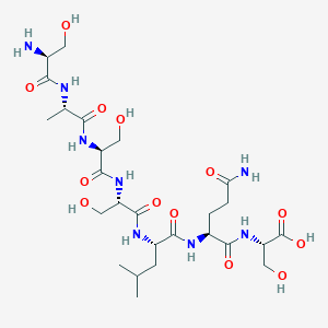 molecular formula C26H46N8O13 B14233547 L-Seryl-L-alanyl-L-seryl-L-seryl-L-leucyl-L-glutaminyl-L-serine CAS No. 548462-91-5