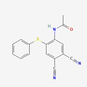 molecular formula C16H11N3OS B14233553 Acetamide, N-[4,5-dicyano-2-(phenylthio)phenyl]- CAS No. 620175-19-1