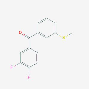 molecular formula C14H10F2OS B1423359 (3,4-Difluorophenyl)[3-(methylsulfanyl)phenyl]methanone CAS No. 1332355-13-1