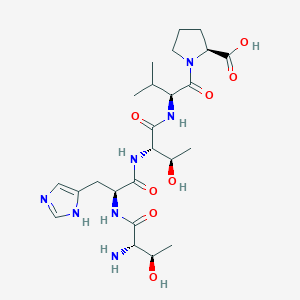 molecular formula C24H39N7O8 B14233688 L-Threonyl-L-histidyl-L-threonyl-L-valyl-L-proline CAS No. 823233-23-4