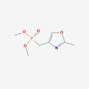 molecular formula C7H12NO4P B14233693 Phosphonic acid, [(2-methyl-4-oxazolyl)methyl]-, dimethyl ester CAS No. 552849-98-6