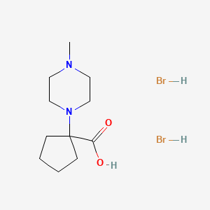 molecular formula C11H22Br2N2O2 B1423372 1-(4-Methylpiperazin-1-yl)cyclopentane-1-carboxylic acid dihydrobromide CAS No. 1354961-39-9
