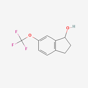 molecular formula C10H9F3O2 B1423373 6-(trifluoromethoxy)-2,3-dihydro-1H-inden-1-ol CAS No. 1215279-95-0