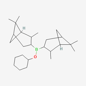 molecular formula C26H45BO B14233759 Cyclohexyl bis(2,6,6-trimethylbicyclo[3.1.1]heptan-3-yl)borinate CAS No. 740834-60-0