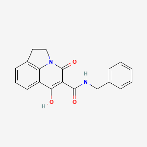 molecular formula C19H16N2O3 B1423378 N-benzyl-6-hydroxy-4-oxo-1,2-dihydro-4H-pyrrolo[3,2,1-ij]quinoline-5-carboxamide CAS No. 384362-64-5