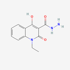 molecular formula C12H13N3O3 B1423384 1-Ethyl-4-hydroxy-2-oxo-1,2-dihydroquinoline-3-carbohydrazide CAS No. 74693-62-2