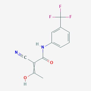 molecular formula C12H9F3N2O2 B1423388 2-Cyano-3-hydroxy-N-(3-(trifluoromethyl)phenyl)-2-butenamide CAS No. 62004-05-1