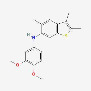 molecular formula C19H21NO2S B14233882 Benzo[b]thiophen-6-amine, N-(3,4-dimethoxyphenyl)-2,3,5-trimethyl- CAS No. 539822-08-7