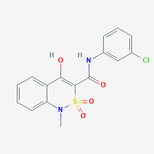 molecular formula C16H13ClN2O4S B1423391 N-(3-chlorophenyl)-4-hydroxy-1-methyl-2,2-dioxo-1,2-dihydro-2lambda~6~,1-benzothiazine-3-carboxamide CAS No. 36881-71-7