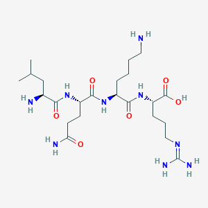 molecular formula C23H45N9O6 B14233916 L-Leucyl-L-glutaminyl-L-lysyl-N~5~-(diaminomethylidene)-L-ornithine CAS No. 400710-45-4