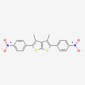 molecular formula C20H14N2O4S2 B14233950 Thieno[2,3-b]thiophene, 3,4-dimethyl-2,5-bis(4-nitrophenyl)- CAS No. 518291-59-3