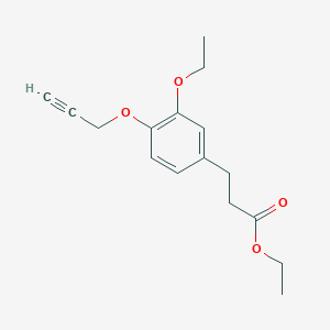 molecular formula C16H20O4 B14233961 Ethyl 3-{3-ethoxy-4-[(prop-2-yn-1-yl)oxy]phenyl}propanoate CAS No. 721968-36-1