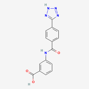 molecular formula C15H11N5O3 B14233983 3-[4-(2H-Tetrazol-5-yl)benzamido]benzoic acid CAS No. 503828-63-5