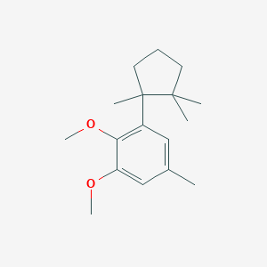 molecular formula C17H26O2 B14234010 Benzene, 1,2-dimethoxy-5-methyl-3-(1,2,2-trimethylcyclopentyl)- CAS No. 396102-32-2