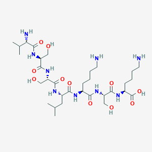 molecular formula C32H61N9O11 B14234025 L-Valyl-L-seryl-L-seryl-L-leucyl-L-lysyl-L-seryl-L-lysine CAS No. 569655-11-4