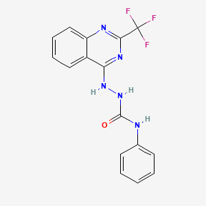 molecular formula C16H12F3N5O B14234027 N-Phenyl-2-[2-(trifluoromethyl)quinazolin-4-yl]hydrazine-1-carboxamide CAS No. 414891-74-0