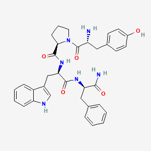molecular formula C34H38N6O5 B14234043 D-Phenylalaninamide, D-tyrosyl-D-prolyl-D-tryptophyl- CAS No. 630104-38-0