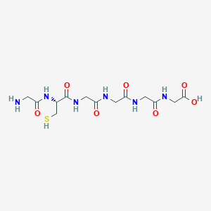 molecular formula C13H22N6O7S B14234092 Glycyl-L-cysteinylglycylglycylglycylglycine CAS No. 444309-84-6