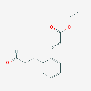 molecular formula C14H16O3 B14234250 Ethyl 3-[2-(3-oxopropyl)phenyl]prop-2-enoate CAS No. 378759-68-3