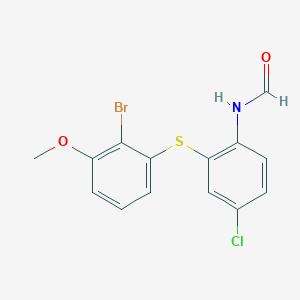 molecular formula C14H11BrClNO2S B14234279 N-{2-[(2-Bromo-3-methoxyphenyl)sulfanyl]-4-chlorophenyl}formamide CAS No. 823802-32-0