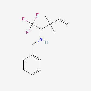 molecular formula C14H18F3N B14234336 Benzenemethanamine, N-[2,2-dimethyl-1-(trifluoromethyl)-3-butenyl]- CAS No. 592537-87-6