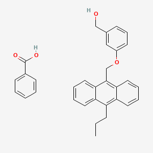 molecular formula C32H30O4 B14234353 Benzoic acid;[3-[(10-propylanthracen-9-yl)methoxy]phenyl]methanol CAS No. 823788-40-5