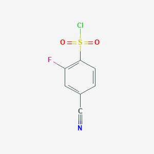 molecular formula C7H3ClFNO2S B1423440 4-Cyano-2-fluorobenzene-1-sulfonyl chloride CAS No. 918967-78-9