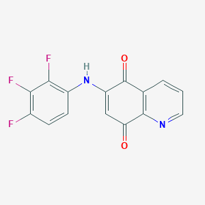 molecular formula C15H7F3N2O2 B14234431 5,8-Quinolinedione, 6-[(2,3,4-trifluorophenyl)amino]- CAS No. 250337-44-1