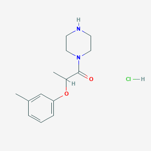 molecular formula C14H21ClN2O2 B1423446 2-(3-甲基苯氧基)-1-(哌嗪-1-基)丙-1-酮盐酸盐 CAS No. 1334148-91-2