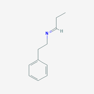 molecular formula C11H15N B14234478 Benzeneethanamine, N-propylidene- CAS No. 392686-83-8