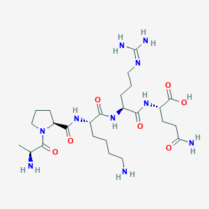 molecular formula C25H46N10O7 B14234479 L-Alanyl-L-prolyl-L-lysyl-N~5~-(diaminomethylidene)-L-ornithyl-L-glutamine CAS No. 546128-29-4