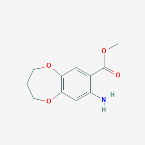 molecular formula C11H13NO4 B1423454 methyl 8-amino-3,4-dihydro-2H-1,5-benzodioxepine-7-carboxylate CAS No. 1183729-76-1