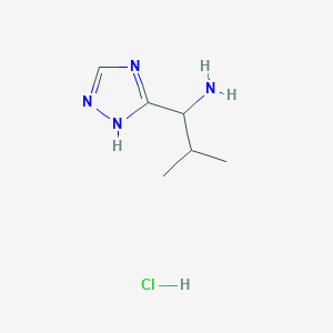 molecular formula C6H13ClN4 B1423460 2-methyl-1-(4H-1,2,4-triazol-3-yl)propan-1-amine hydrochloride CAS No. 1334149-13-1