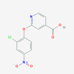 molecular formula C12H7ClN2O5 B1423463 2-(2-Chloro-4-nitrophenoxy)pyridine-4-carboxylic acid CAS No. 1183359-87-6