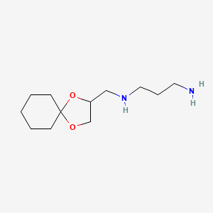 molecular formula C12H24N2O2 B14234647 N~1~-[(1,4-Dioxaspiro[4.5]decan-2-yl)methyl]propane-1,3-diamine CAS No. 207348-63-8