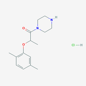 molecular formula C15H23ClN2O2 B1423465 2-(2,5-Dimethylphenoxy)-1-(piperazin-1-yl)propan-1-one hydrochloride CAS No. 1334148-87-6