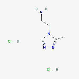 molecular formula C5H12Cl2N4 B1423466 2-(3-methyl-4H-1,2,4-triazol-4-yl)ethan-1-amine dihydrochloride CAS No. 1334147-24-8