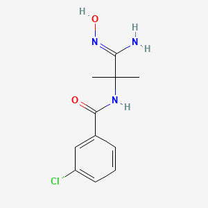 molecular formula C11H14ClN3O2 B1423468 3-chloro-N-[1-(N'-hydroxycarbamimidoyl)-1-methylethyl]benzamide CAS No. 1286215-09-5