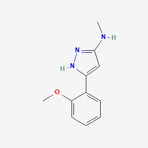molecular formula C11H13N3O B1423472 5-(2-methoxyphenyl)-N-methyl-1H-pyrazol-3-amine CAS No. 1334145-91-3