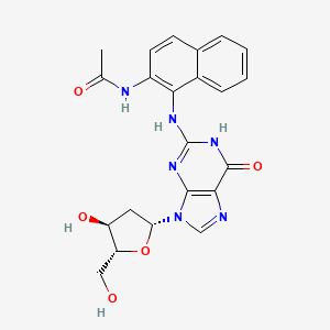 molecular formula C22H22N6O5 B14234766 N-(2-Acetamidonaphthalen-1-yl)-2'-deoxyguanosine CAS No. 253270-16-5