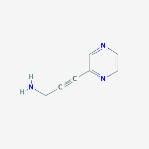 molecular formula C7H7N3 B1423477 3-(Pyrazin-2-yl)prop-2-yn-1-amine CAS No. 1315367-15-7