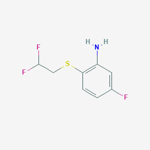 molecular formula C8H8F3NS B1423480 2-[(2,2-二氟乙基)硫烷基]-5-氟苯胺 CAS No. 1178843-15-6